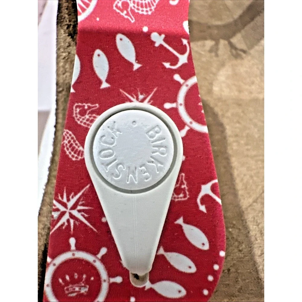 Birkenstock‎ Kids EU 30 US K12 Gizeh Sandals Nautical Print Red